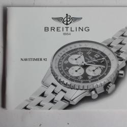 BREITLING livret notice montre Navitimer 92