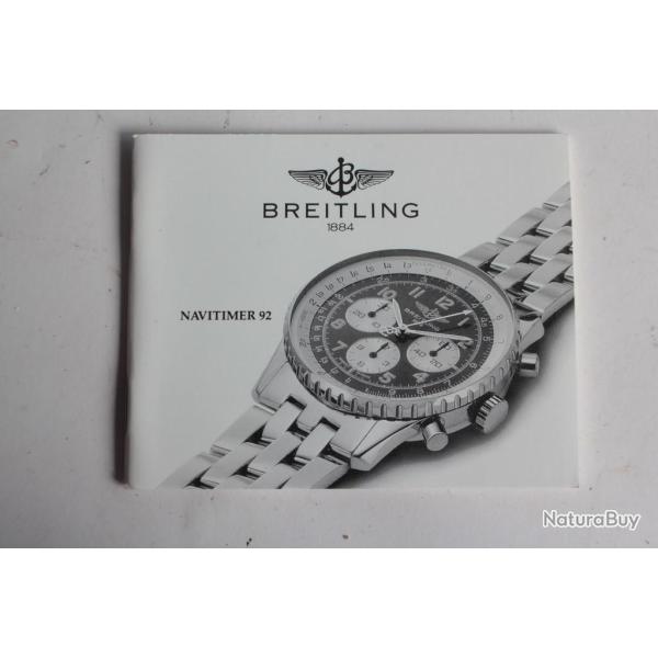BREITLING livret notice montre Navitimer 92