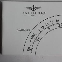 BREITLING livret notice montre Navitimer 92