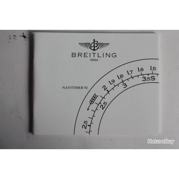 BREITLING livret notice montre Navitimer 92