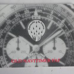 BREITLING livret notice montre Old Navitimer Paf