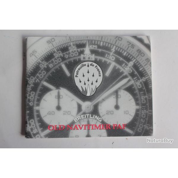 BREITLING livret notice montre Old Navitimer Paf