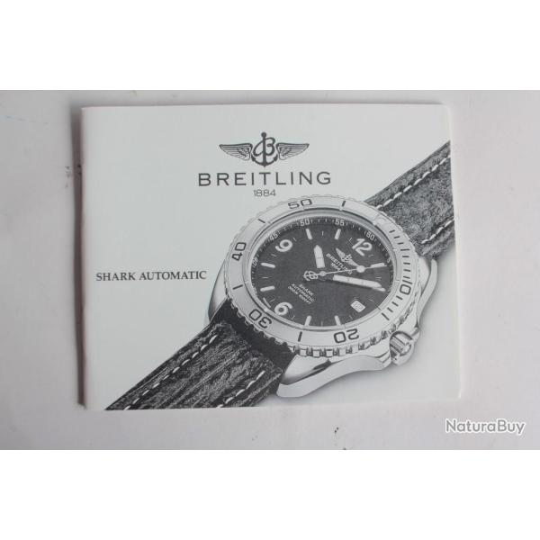 BREITLING livret notice montre Shark automatic