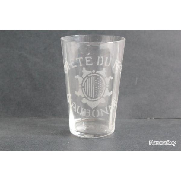 Gobelet verre grav souvenir Mi-t du Pr d'Aubonne Suisse