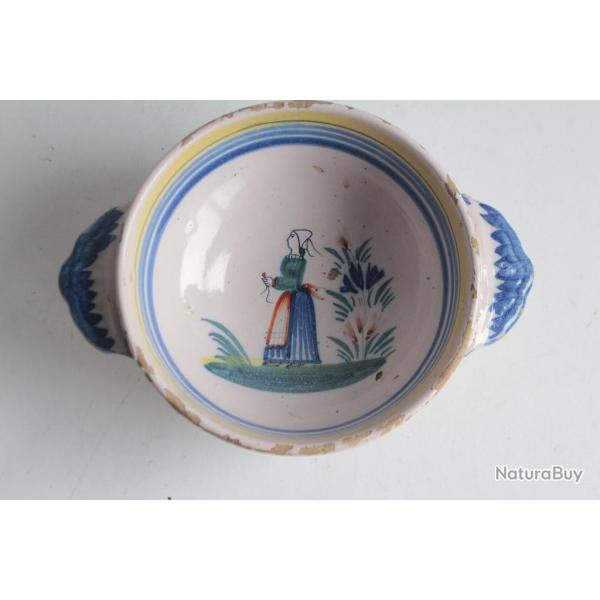 Ancien Bol � oreilles fa�ence HR Quimper