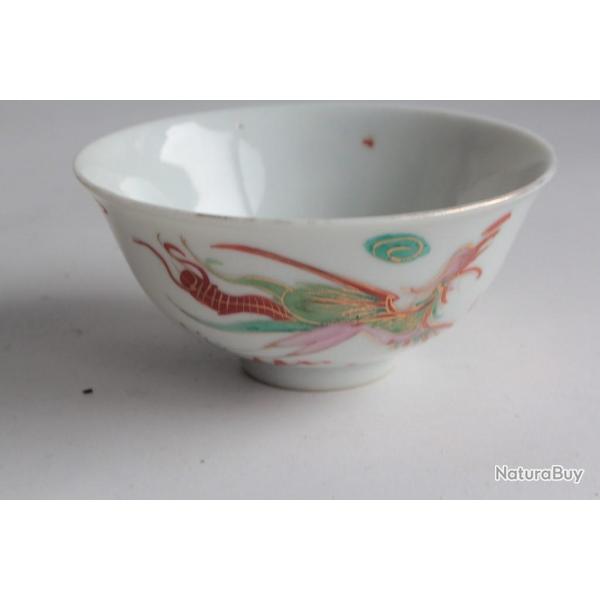 Bol porcelaine Chine dragon et phoenix