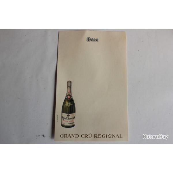 Menu gaufr Royal Seyssel Grand cru rgional Champagne