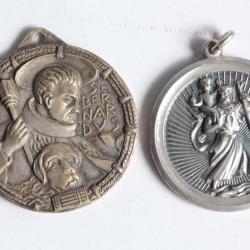 2 Médailles Saint Christophe