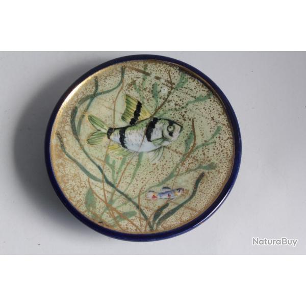 Coupelle cramique maille Auguste Heiligenstein Poissons Fonds marins