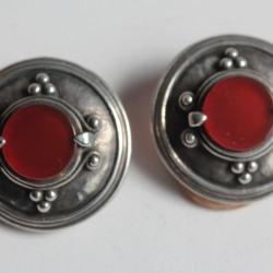 Clips d'oreilles ethniques vintage argent