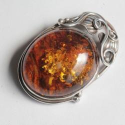 Bracelet argent et ambre Pologne