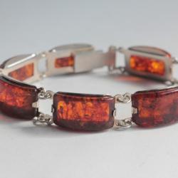 Bracelet argent et ambre Pologne
