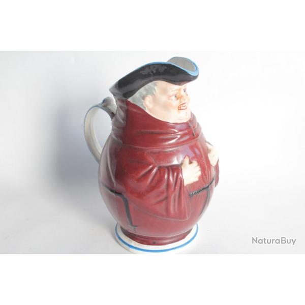Pichet personnage Moine porcelaine Creil et Montereau