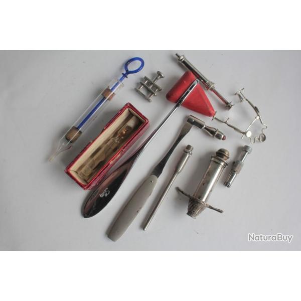Lot Ancien Instrument mdicale 10 outils divers chirurgie