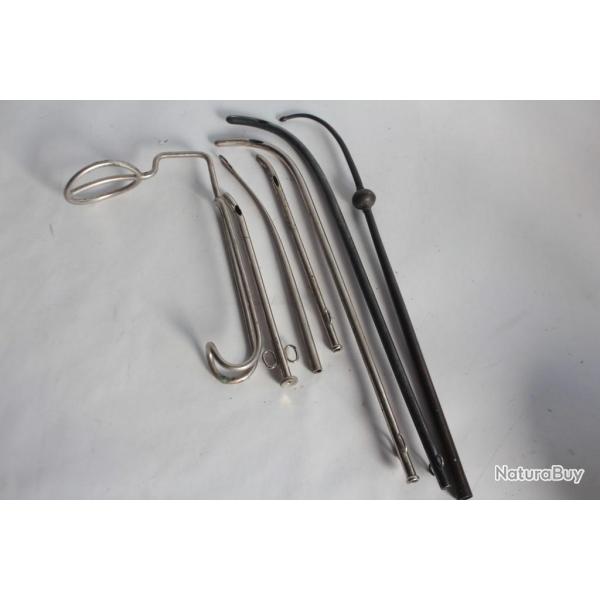 Lot Ancien Instrument mdicale 6 cathters chirurgie