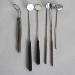 Lot Ancien Instrument médicale 6 miroirs chirurgie