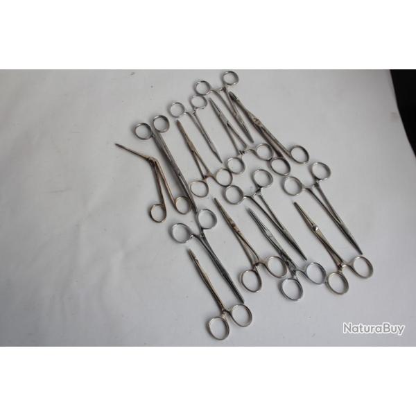 Lot Ancien Instrument mdicale 14 pinces chirurgie