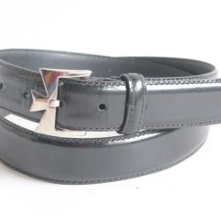 VACHERON CONSTANTIN Ceinture cuir vernis noir Schedoni