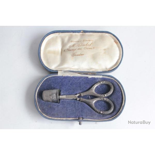 Paire de ciseaux + d� argent couturi�re couture