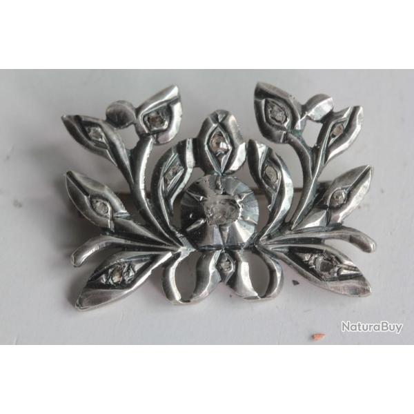 Ancienne Broche argent et diamants