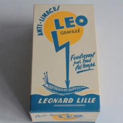 Boîte carton lithographiée Anti Limaces Leo Léonard Lille