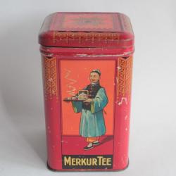 Boîte à thé tôle lithographiée thé Mercure