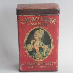 Boîte chocolats tôle lithographiée Cacao Rona solubilisé