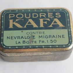Boîte médicaments tôle lithographiée Poudres Kafa