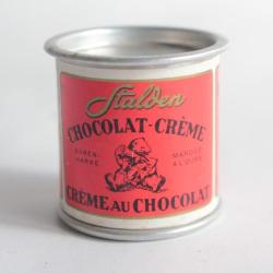 Boîte chocolats tôle lithographiée Echantillon Stalden Alpes Bernoise