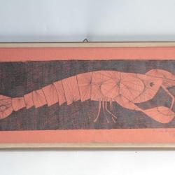 Lithographie originale &Eacute;crevisse Pierre Reymond 1960