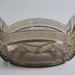 Coupe Jardini&egrave;re verre fum&eacute; taill&eacute; 1930