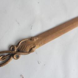 Ouvre lettre Coupe papier bronze Serpents Huger Art Nouveau
