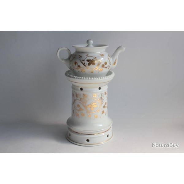 Tisanire porcelaine de Paris Fleurs Empire XIXe sicle