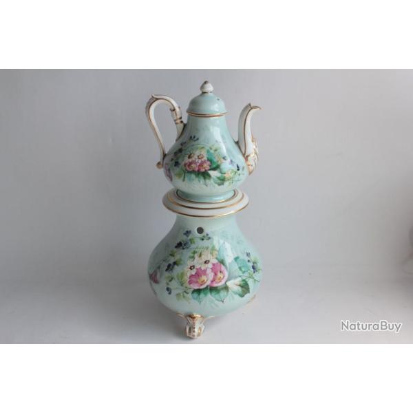 Tisani�re porcelaine peinte Fleurs Napol�on III