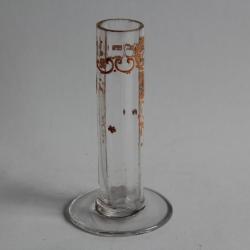 Ancien Vase Soliflore cristal émaillé or Saint Louis