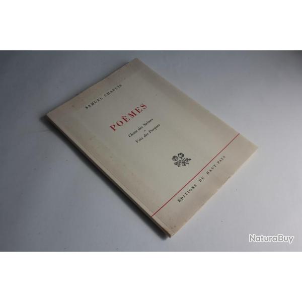 Livre Po�mes Chant des sir�nes Voix des Parques Samuel Chapuis 1949 + lettre