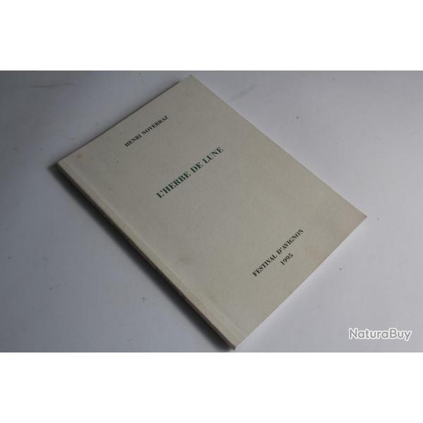 Livre L'herbe de lune Henri Noverraz d�dicac�