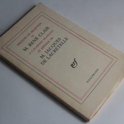 Livre Discours de réception René Clair dédicacé Jacques Lacretelle 1962