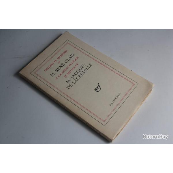 Livre Discours de r�ception Ren� Clair d�dicac� Jacques Lacretelle 1962