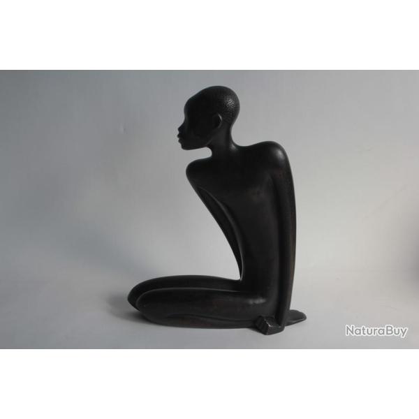 Franz HAGENAUER Bronze Viennois Femme assise africaine WHW Autriche