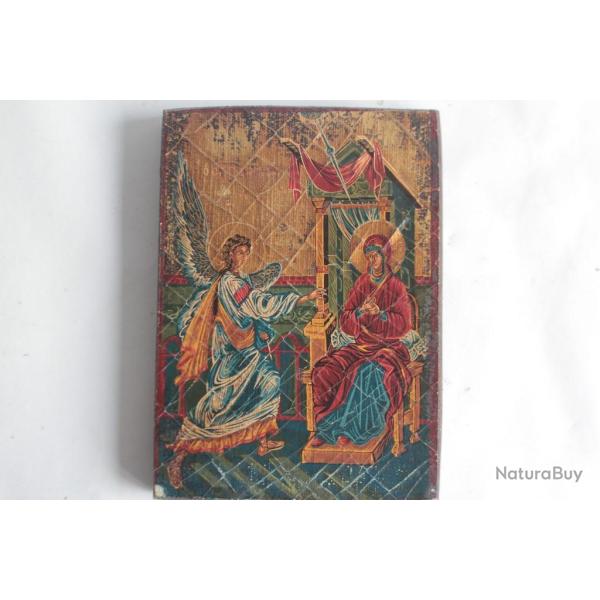 Ic�ne orthodoxe peinte Annonciation Marie ange Gabriel
