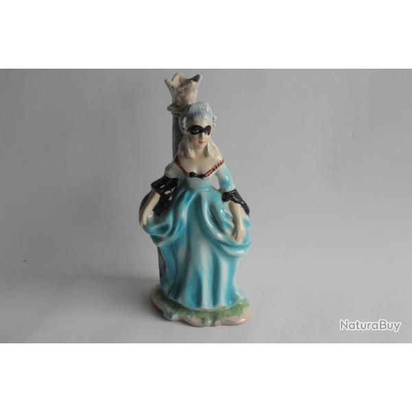 Bouteille c�ramique Femme masqu�e robe bal