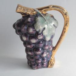 Pichet barbotine Grappe de raisin vintage