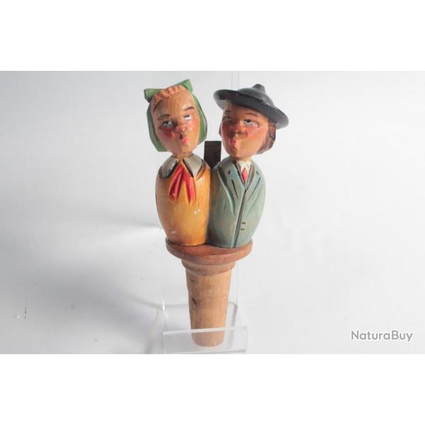 Bouchon  systme bois sculpt Art Populaire