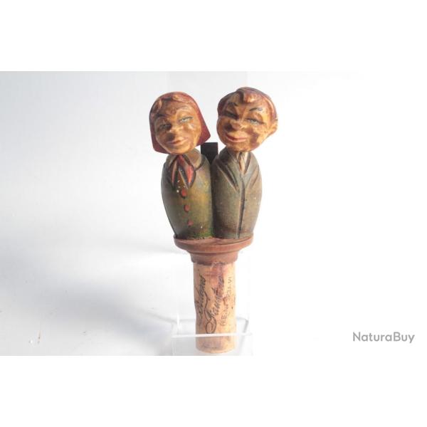 Bouchon  systme bois sculpt Art Populaire