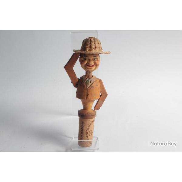 Bouchon  systme bois sculpt Art Populaire