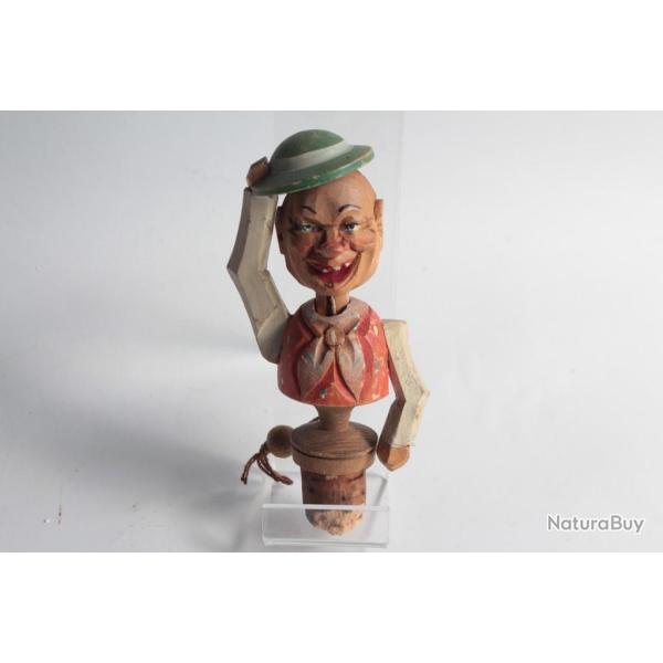 Bouchon  systme bois sculpt Art Populaire