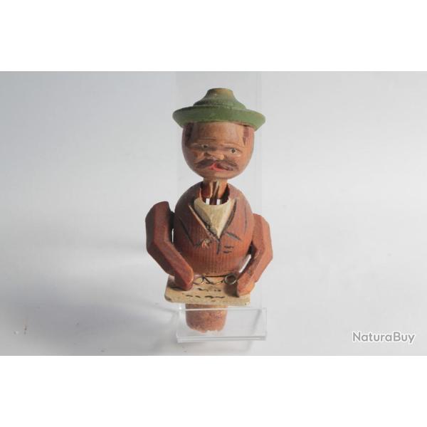 Bouchon  systme bois sculpt Art Populaire