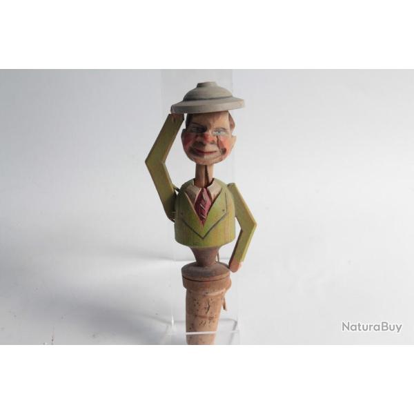 Bouchon  systme bois sculpt Art Populaire