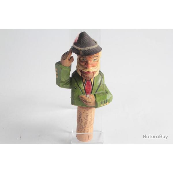 Bouchon  systme bois sculpt Art Populaire